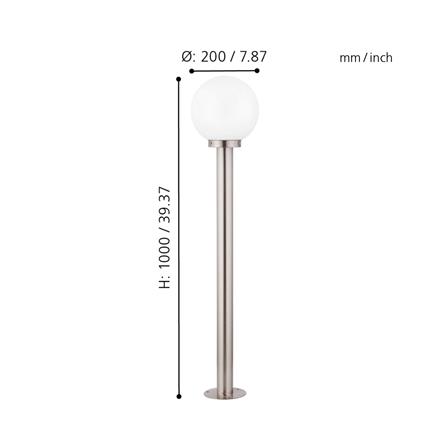 ไฟทางเดิน EGLO CLASSIC NISIA 30207 สีเงิน/ขาว_2