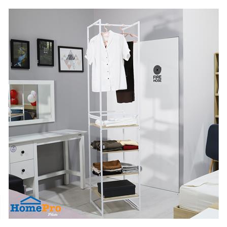 ราวแขวนผ้า 1 ราวแขวน 4 ชั้นวาง PLIM AVA สีขาว_4