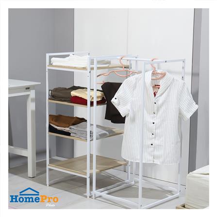 ราวแขวนผ้า 1 ราวแขวน 4 ชั้นวาง PLIM AVA สีขาว_5