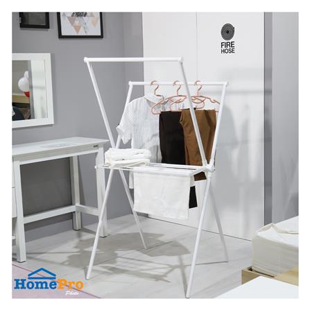 ราวแขวนผ้าขาไขว้พับได้ PLIM 72x67x134 ซม. สีขาว_5