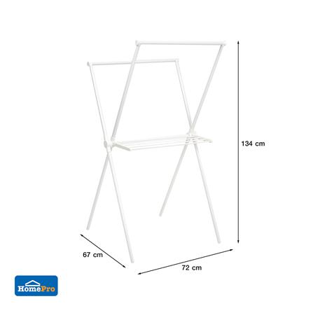 ราวแขวนผ้าขาไขว้พับได้ PLIM 72x67x134 ซม. สีขาว_9