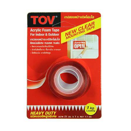 เทปโฟม 2 หน้า แรงยึดติดสูง TOV 21 มม.X1 ม. สีใส_0