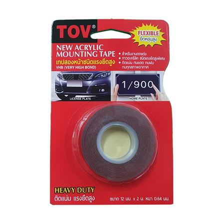 เทปโฟม 2 หน้า แรงยึดติดสูง TOV 12 มม.X2 ม. สีเทา_0