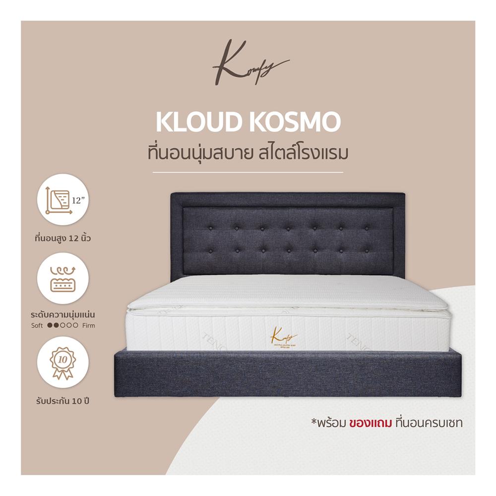 ที่นอน 6 ฟุต KOMFY KLOUD KOSMO (พร้อมชุดเครื่องนอน 6 ชิ้น)