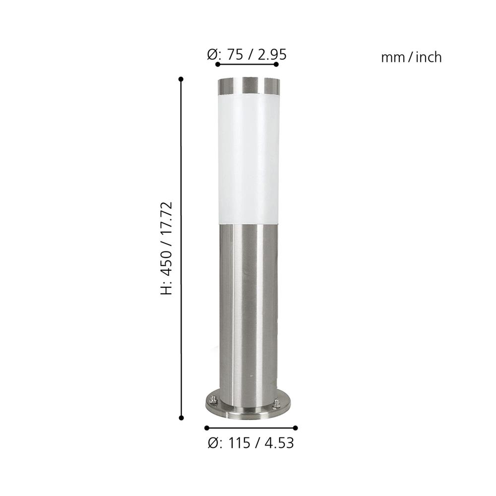 ไฟทางเดิน EGLO CLASSIC HELSINKI 81751 สีเงิน/ขาว
