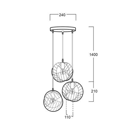 ไฟช่อ LUMAX 01-02935 สีน้ำตาล/ทอง 3 หัว_3