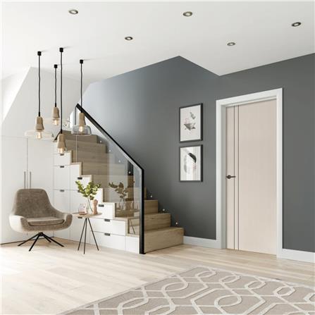 ประตูภายใน UPVC ECO-DOOR PE3 80x200 ซม. สีน้ำตาล ไม่เจาะลูกบิด_2