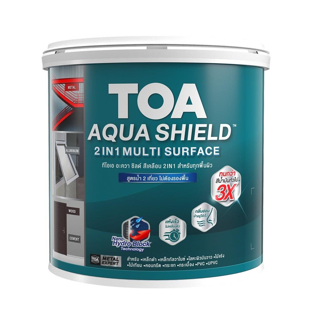 สีเคลือบเงา TOA AQUA SHIELD 2 IN 1 AQ100 สีขาว กึ่งเงา 3.5 ลิตร_1
