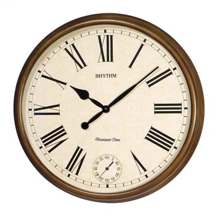 นาฬิกาแขวน RHYTHM CMH721CR06 19.5 นิ้ว สีน้ำตาลเข้ม_0