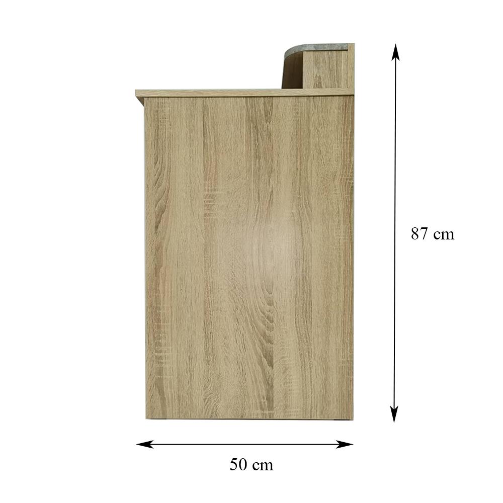 โต๊ะทำงาน ME LIVING 90 ซม. สี SOLID OAK/MARBLE GREY