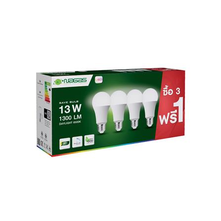 หลอด LED NAGAS SAVE BULB 13 วัตต์ DAYLIGHT E27 แพ็ก 4 ชิ้น_1