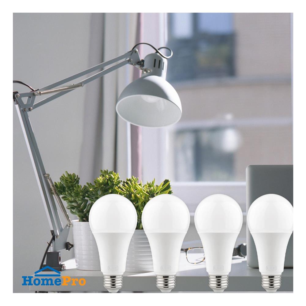 หลอด LED L&E A60 BULB 18 วัตต์ COOL WHITE E27 แพ็ก 4 ชิ้น