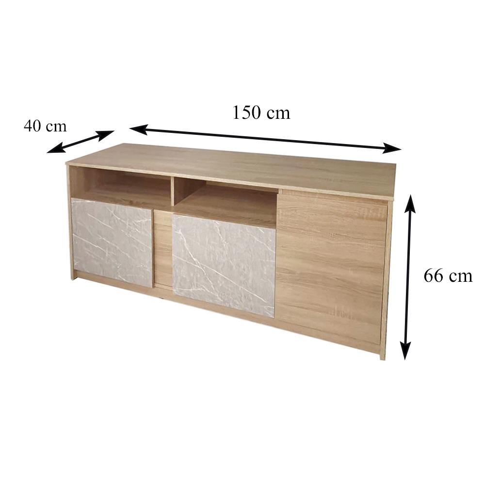 ตู้วางทีวี ME LIVING 150 ซม. สี SOLID OAK/MARBLE GREY