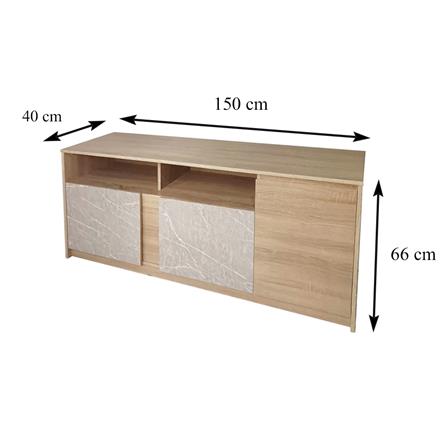 ตู้วางทีวี ME LIVING 150 ซม. สี SOLID OAK/MARBLE GREY_6