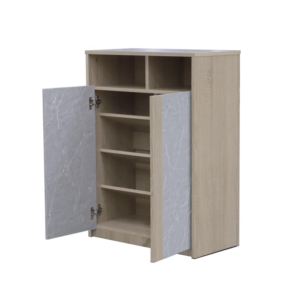 ตู้วางรองเท้า 12-15 คู่ ME LIVING สี SOLID OAK/MARBLE GREY