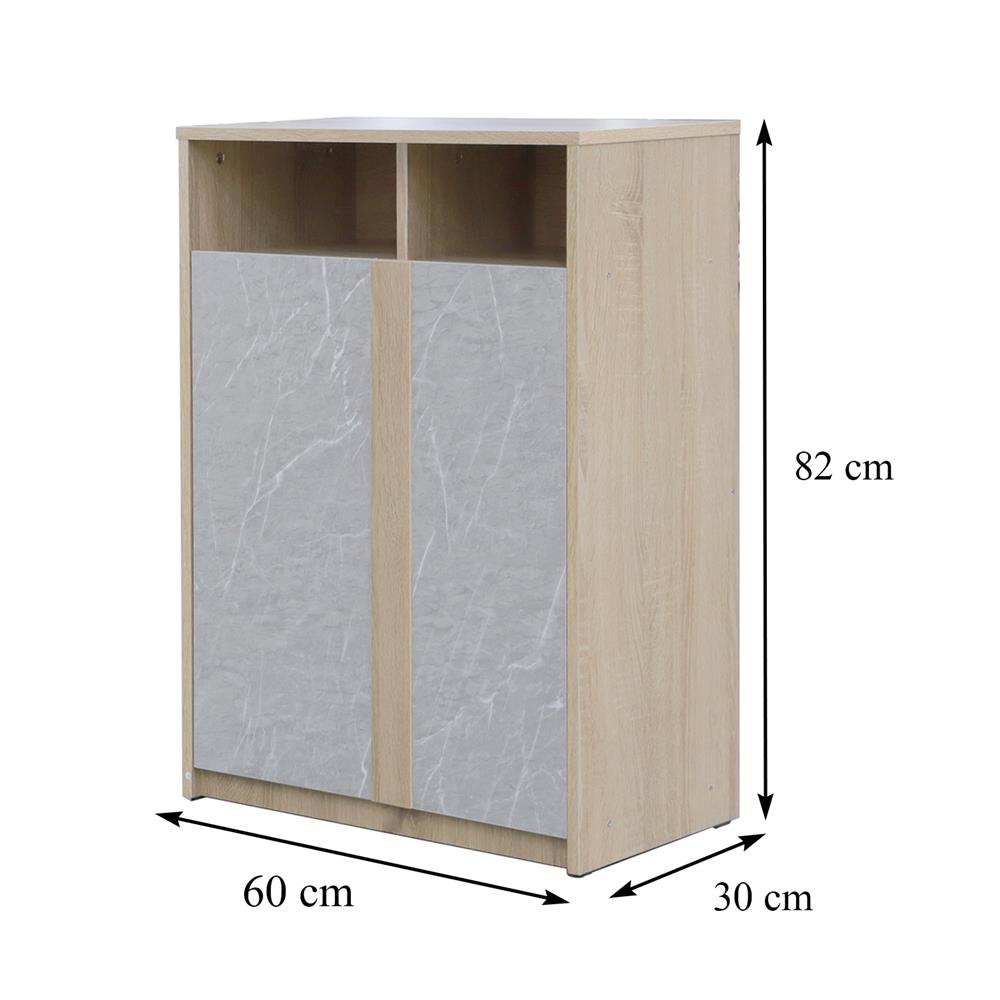 ตู้วางรองเท้า 12-15 คู่ ME LIVING สี SOLID OAK/MARBLE GREY