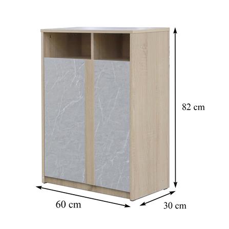 ตู้วางรองเท้า 12-15 คู่ ME LIVING สี SOLID OAK/MARBLE GREY_8
