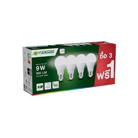 หลอด LED NAGAS SAVE BULB 9 วัตต์ DAYLIGHT E27 แพ็ก 4 ชิ้น_1