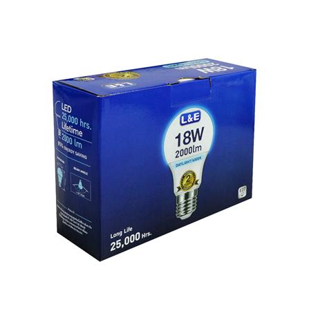 หลอด LED L&E A60 BULB 18 วัตต์ DAYLIGHT E27 แพ็ก 4 ชิ้น_1
