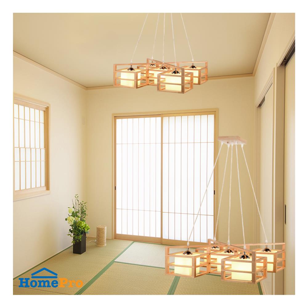 ไฟช่อ LUMAX 01-02933 สีน้ำตาล/ขาว 5 หัว