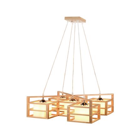 ไฟช่อ LUMAX 01-02933 สีน้ำตาล/ขาว 5 หัว_0