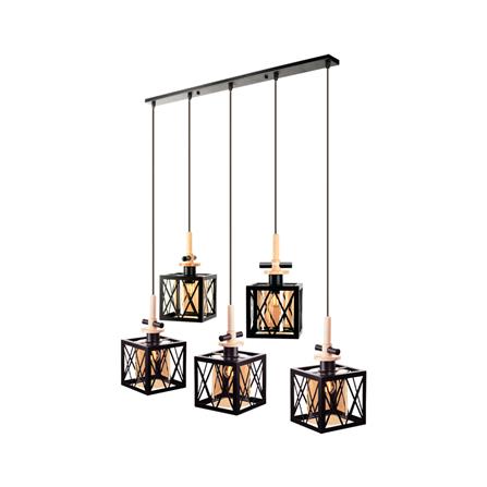 ไฟช่อ LUMAX 01-02931 สีดำ/ชา/น้ำตาล 5 หัว_0