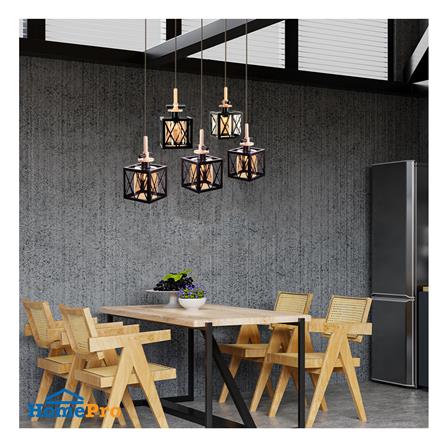 ไฟช่อ LUMAX 01-02931 สีดำ/ชา/น้ำตาล 5 หัว_2