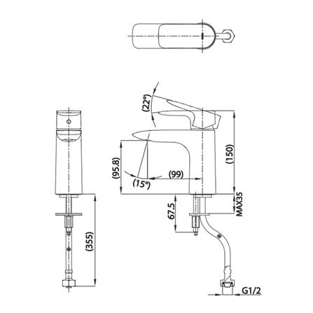ก๊อกอ่างล้างหน้าเดี่ยว TOTO TLG04103T_1