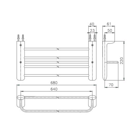 ราวแขวนผ้า TOTO TS716 สีเงิน_1