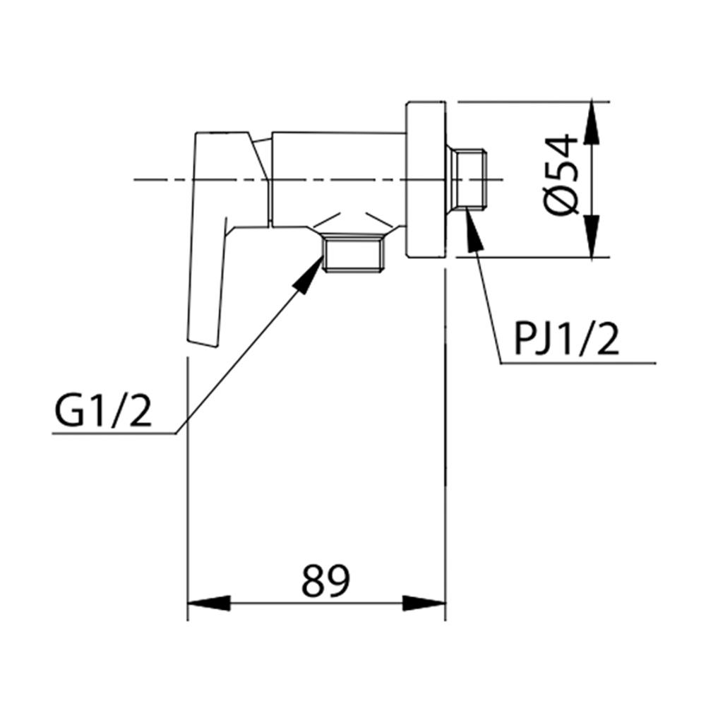วาล์วฝักบัว 1 ทาง TOTO TX402SPV1 สีโครม