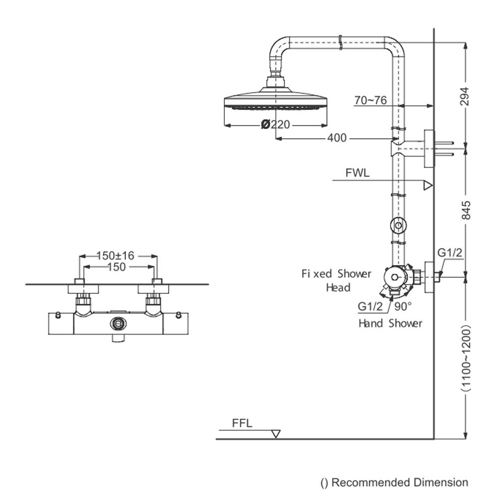 ฝักบัว RAIN SHOWER TOTO TBW01404TA