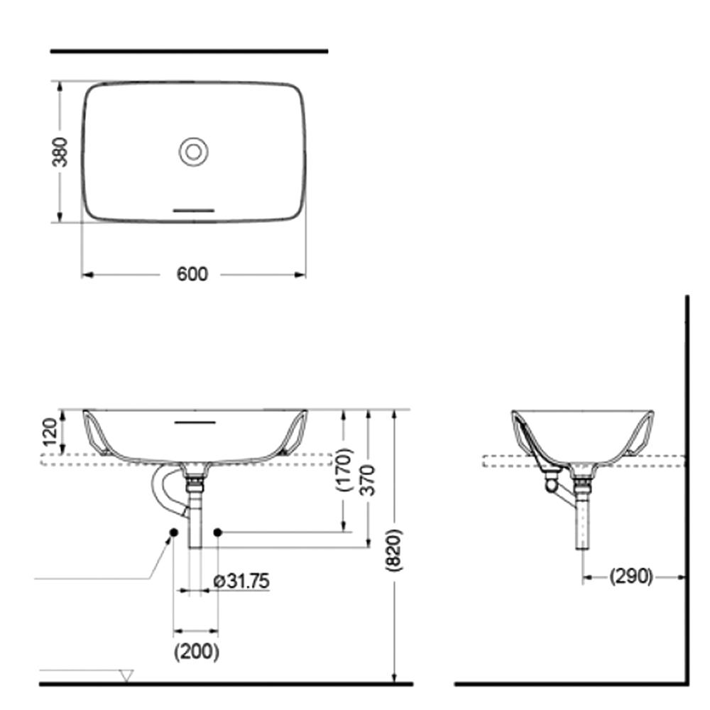 อ่างล้างหน้า TOTO PJS06-MW สีขาว