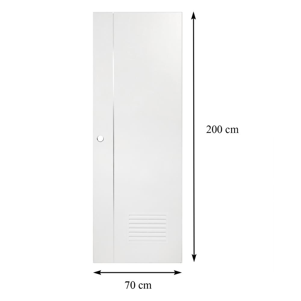 ประตูห้องน้ำ UPVC AZLE BN-01 เกล็ดล่าง 70X200 ซม. สีขาว เจาะลูกบิด