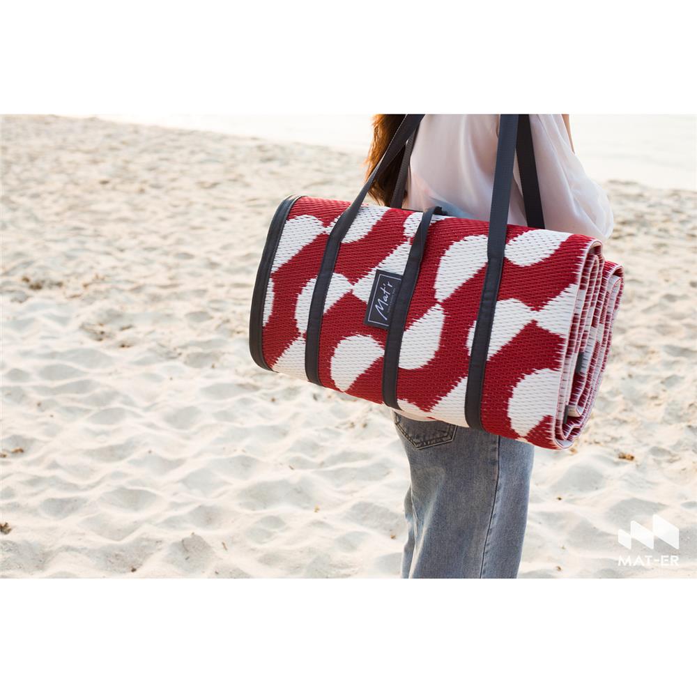 เสื่อพกพา MAT-ER WAVE 150X200 ซม. สีแดง/ขาว