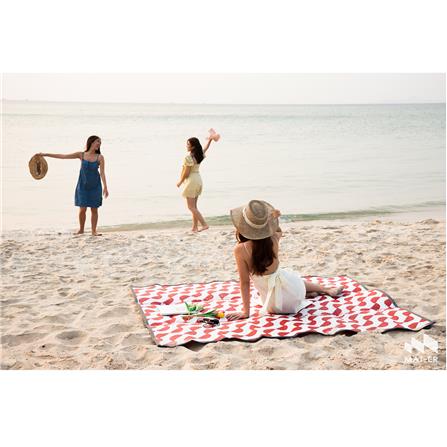 เสื่อพกพา MAT-ER WAVE 150X200 ซม. สีแดง/ขาว_2