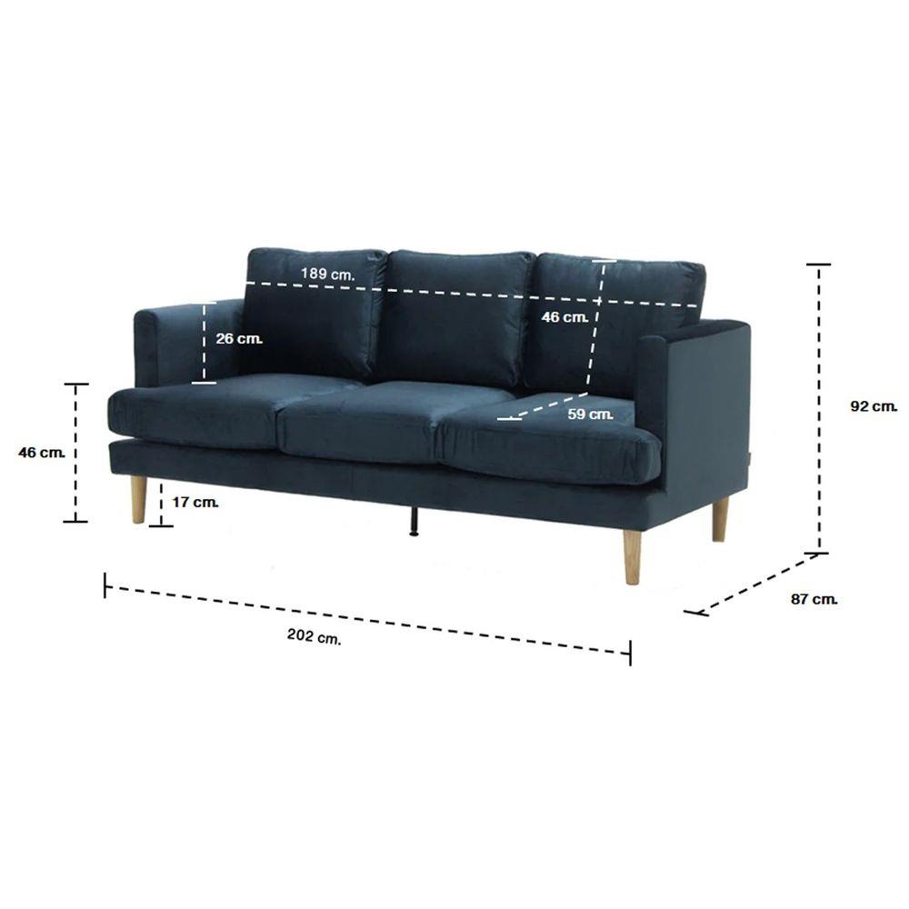 โซฟา 3 ที่นั่ง KONCEPT RUSSELL สีน้ำเงิน