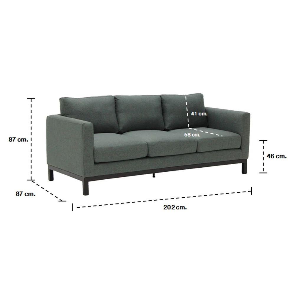 โซฟา 3 ที่นั่ง KONCEPT ROCCO สีเทาเข้ม