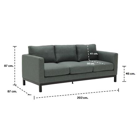 โซฟา 3 ที่นั่ง KONCEPT ROCCO สีเทาเข้ม_4