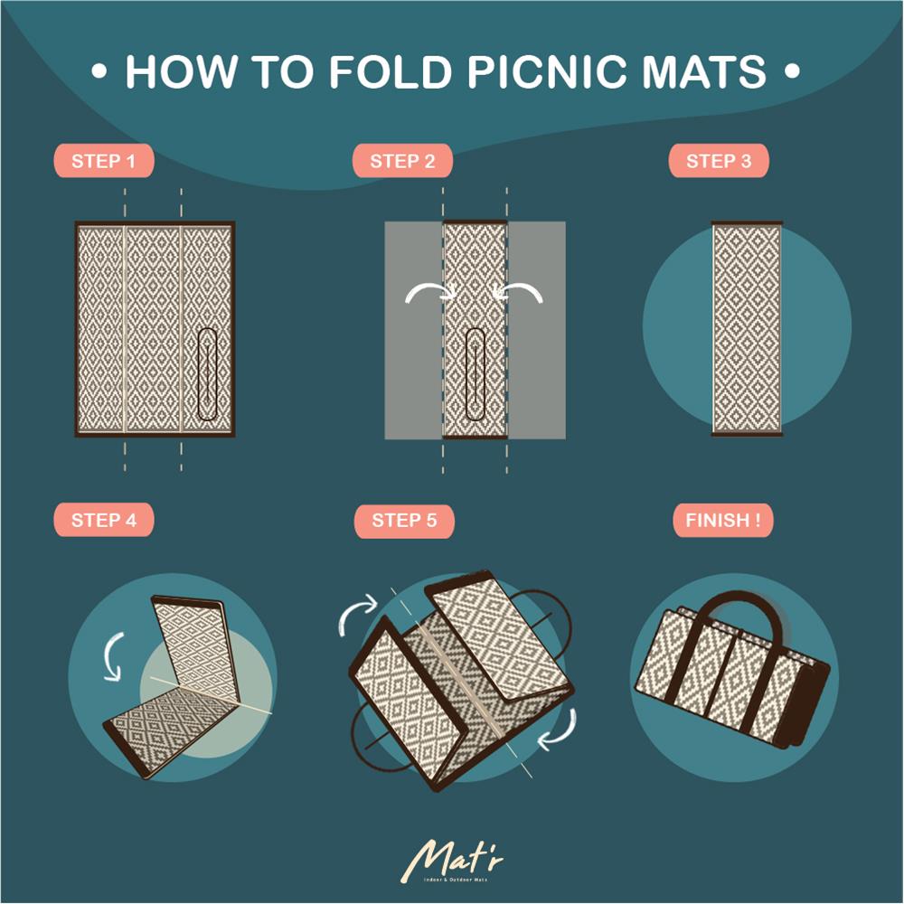 เสื่อพกพา MAT-ER WAVE 150X200 ซม. สีขาว/ดำ