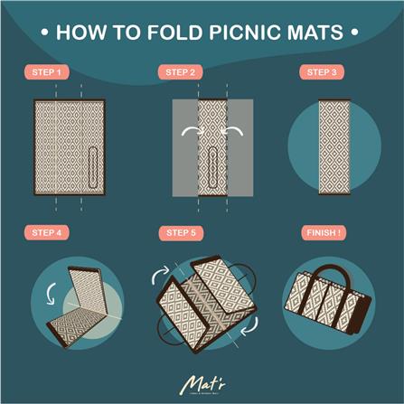 เสื่อพกพา MAT-ER WAVE 150X200 ซม. สีขาว/ดำ_4