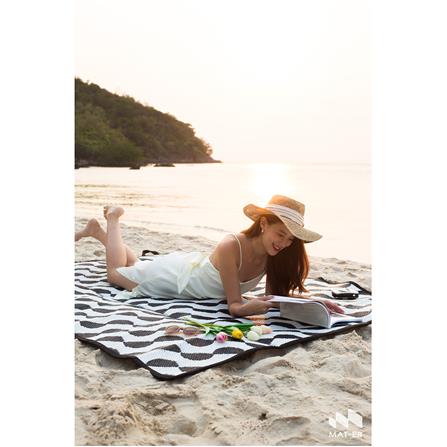 เสื่อพกพา MAT-ER WAVE 150X200 ซม. สีขาว/ดำ_2