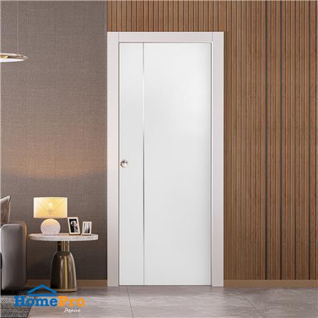 ประตูภายนอก UPVC เจาะลูกบิด AZLE LT-09 80X200 ซม. สีขาว_4