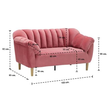 โซฟา 2 ที่นั่ง KONCEPT ROSEE สีชมพู_3