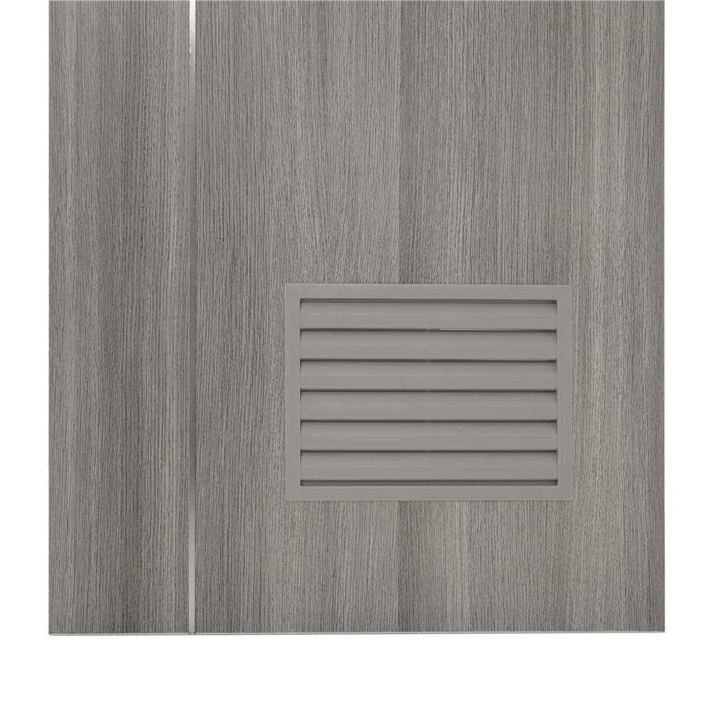 ประตูห้องน้ำ UPVC AZLE BN-01 เกล็ดล่าง 70X200 ซม. สีเทา ลายไม้ เจาะลูกบิด