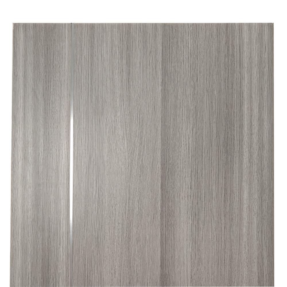 ประตูห้องน้ำ UPVC AZLE BN-01 เกล็ดล่าง 70X200 ซม. สีเทา ลายไม้ เจาะลูกบิด