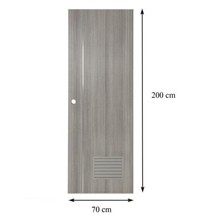 ประตูห้องน้ำ UPVC AZLE BN-01 เกล็ดล่าง 70X200 ซม. สีเทา ลายไม้ เจาะลูกบิด_6