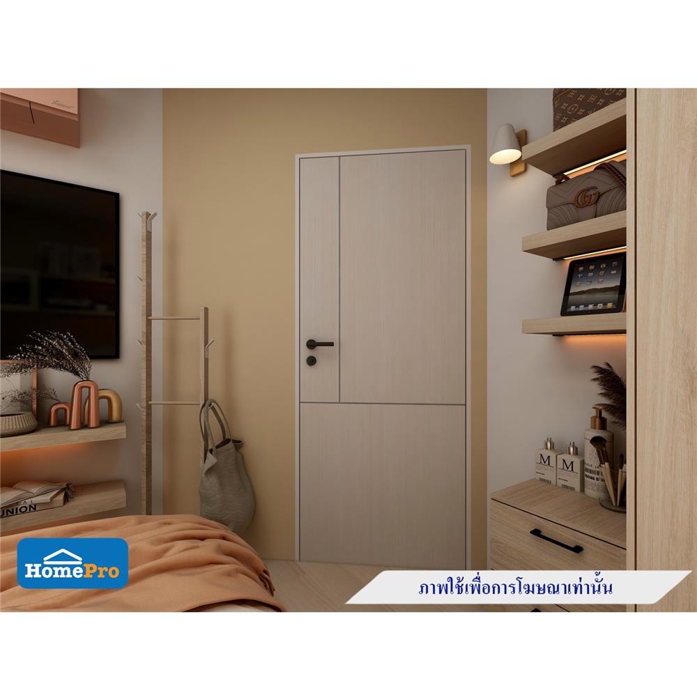 ประตูภายใน UPVC AZLE LT-11 80X200 ซม. สี ASH เจาะลูกบิด