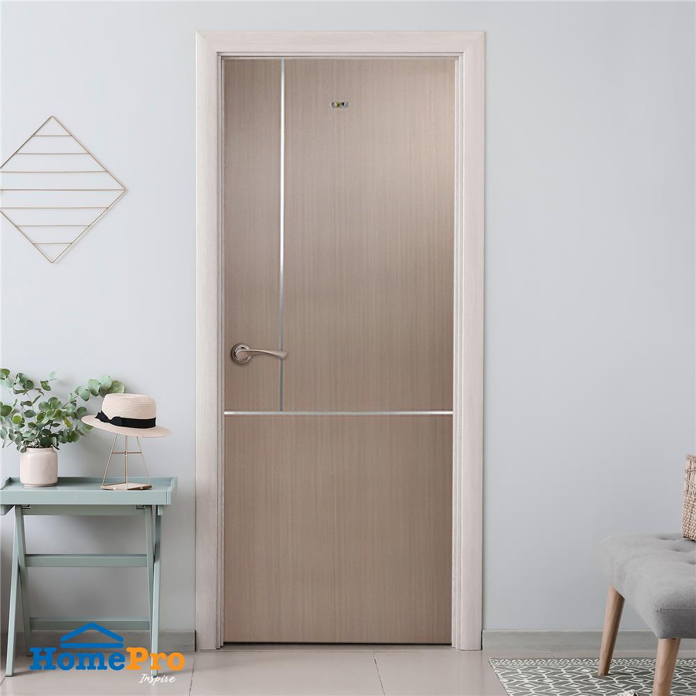 ประตูภายใน UPVC AZLE LT-11 80X200 ซม. สี SILVER GREY เจาะลูกบิด