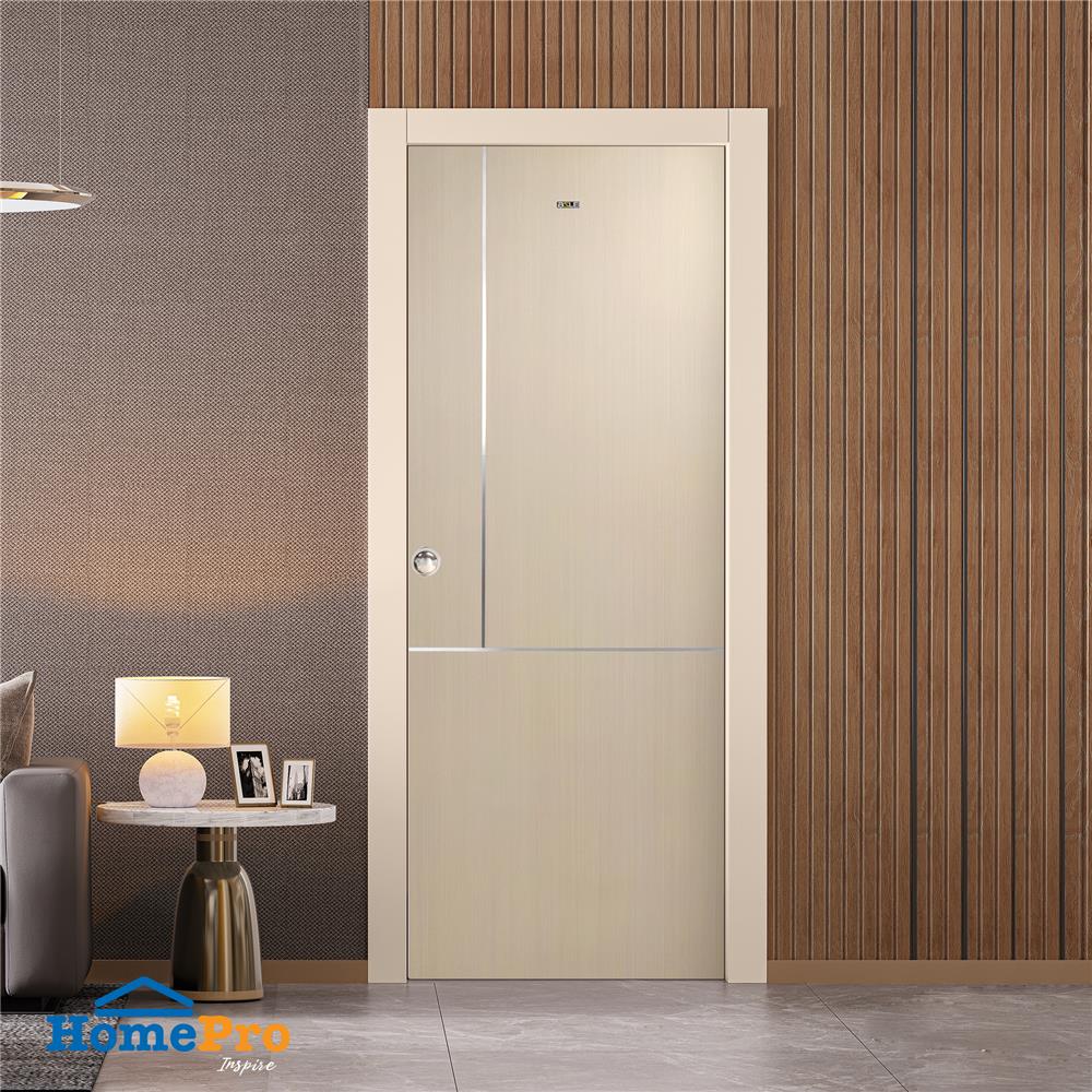 ประตูภายใน UPVC AZLE LT-11 80X200 ซม. สีบีช เจาะลูกบิด