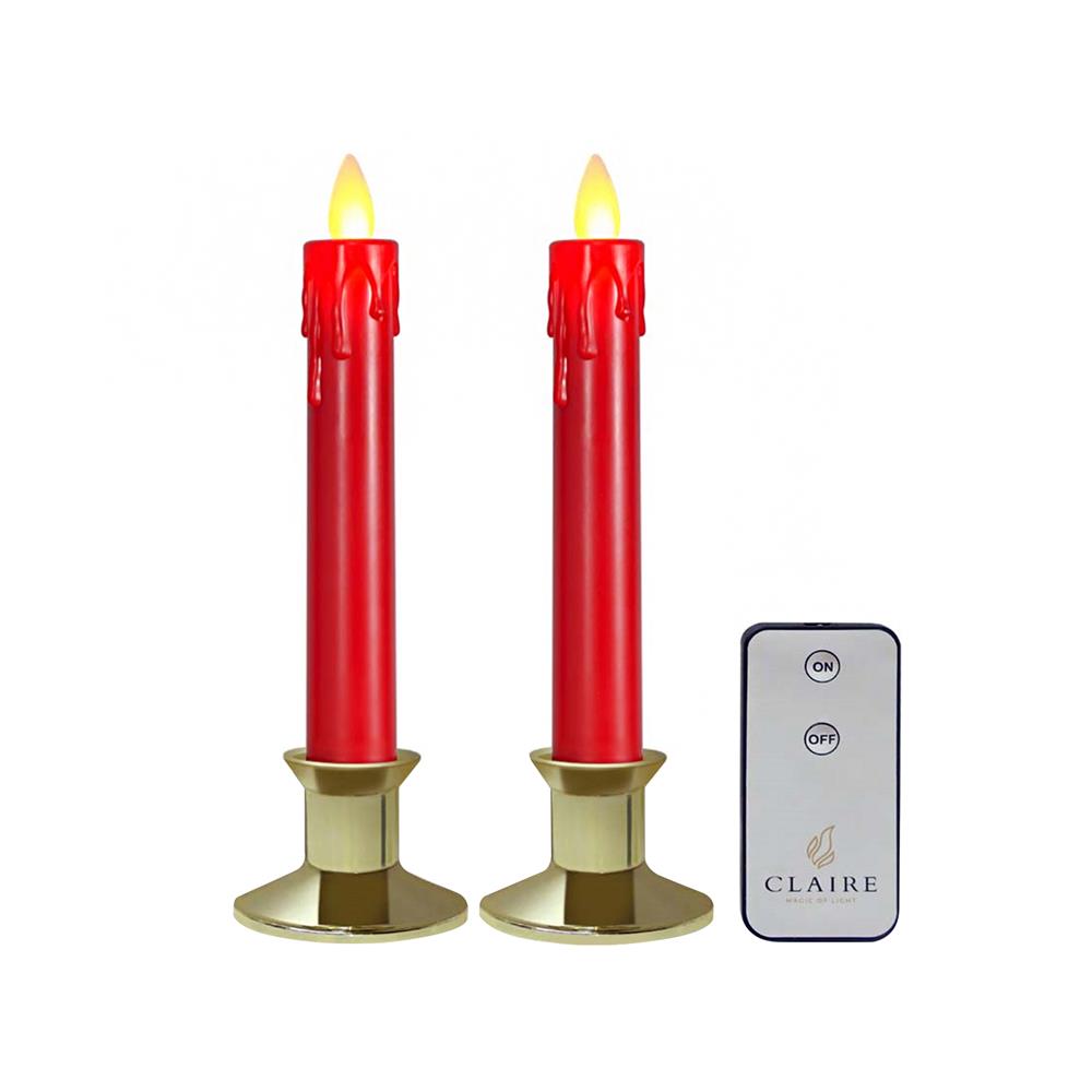 เชิงเทียน LED CLAIRE 0.06 วัตต์ WARM WHITE 18.5 ซม. สีแดง/ทอง